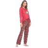 Casual Nights Women's Jersey Knit Long-Sleeve Top and Mircro Fleece Bottom Pajama Set - 2 of 4