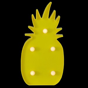 Northlight 9.75" Battery Operated LED Lighted Pineapple Marquee Sign - Yellow - 1 of 4