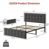 Queen Size Platform Bed Frame with Headboard and 4 Storage Drawers, Wooden Slats Support, Square Stitched Button Tufted, No Box Spring Needed, Noise Free, Easy Assembly, Grey - image 2 of 4