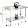 NSF Certified Stainless Steel Work Table,48*24*35inch Bilayer Table with Adjustable Undershelf - 3 of 4