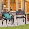 Tangkula 2/4 Pieces Outdoor Bistro Dining Chair Set All-Weather Cast Aluminum Chairs with Armrests and Curved Seats - 2 of 4