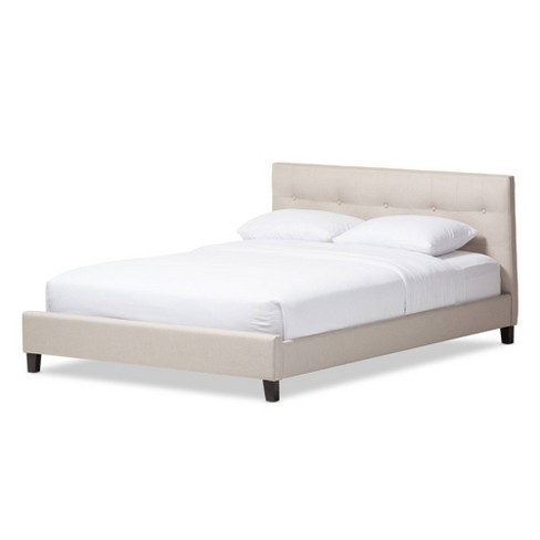 Full Annette Platform Bed Light Beige Baxton Studio Target