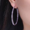 Multicolor Crystal Hoop Earrings for Women – 2" Hypoallergenic Stainless Steel Large Statement Earrings for Sensitive Ears - 4 of 4