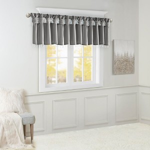 Lightweight Faux Silk Valance With Beads Blush 50x26" - 1 of 4