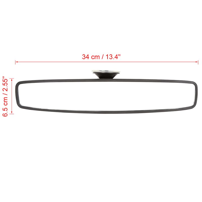Unique Bargains Car Rearview Mirror Wide Angle Interior Mirror with Suction Cup- 13" Black 1Pc, 3 of 8