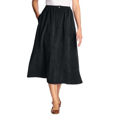 Woman Within Women's Plus Size Corduroy Pull-On Skirt