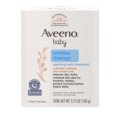 Aveeno Baby Eczema Therapy Soothing Oatmeal Bath Treatment for Relief of Dry, Itchy Skin - 3.75oz - 5ct