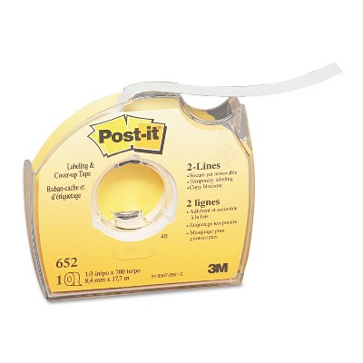 Post-it Labeling & Cover-Up Tape Non-Refillable 1/3" x 700" Roll 652