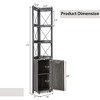 Costway 6-Tier Corner Bookshelf with 5-Level Adjustable Shelf & Anti-Tipping Kits Rustic Brown/Gray - image 3 of 4