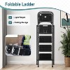 FDW Portable 4-Step Folding Step Ladder with Multifunctional Tray for Kitchen& Household, Black - 4 of 4