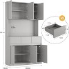 71" Modern Kitchen Pantry Cabinet, with Led Lights, Power Outlets, Adjustable Shelves, Handless Design - 2 of 4