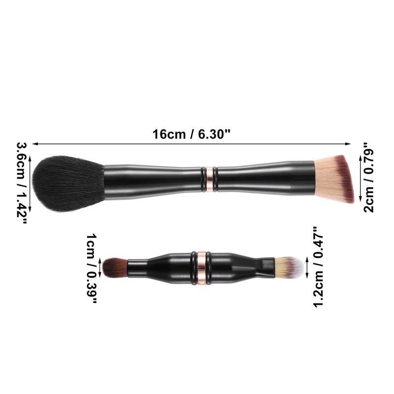 Unique Bargains 4 in 1 Makeup Brush Set Slant Foundation Brush Concealer Brush Plastic Handle Black 6.3Inches Height 1 Set, 3 of 7