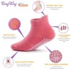 CozyWay Non-Slip Ankle Style Socks with Grippers, 12 Pack for Baby Girls, 6-12 Months - Pink/Purple/White/Gray Stripes & Solid - 2 of 4