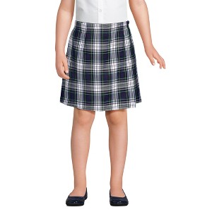 Lands' End School Uniform Kids Plaid A Line Tab Skort Top of Knee - 1 of 4