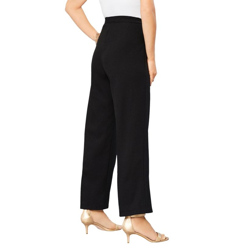 Roaman's Women's Plus Size Tall Wide-Leg Bend Over® Pant, 1 of 2