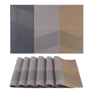REGALWOVEN PVC Heat-resistant Waterproof Wipeable Placemats 18 x 12 Inch 6 Pcs - 1 of 4