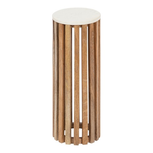 Kate And Laurel Paynter Round Wood Drink Table, 9" Diameter, Natural ...