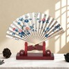 Unique Bargains Detachable Folding Fan Style Imitation Rosewood Fan Display Stand Red 1 Pc - 2 of 4