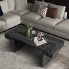VYNXARIA Antique Black Coffee Table with Dual-Tier Rustic Design - 4 of 4