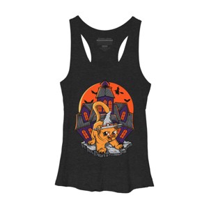 Women's Design By Humans Halloween Cat By SummitStore Racerback Tank Top - 1 of 3