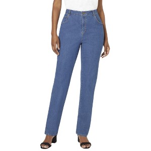 Jessica London Women's Plus Size True Fit Stretch Denim Straight Leg Jean - 1 of 4