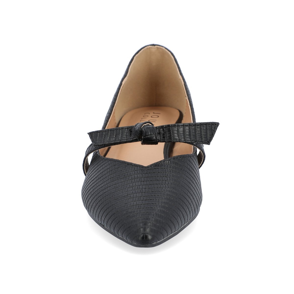 Обувь Journee Collection Women's Cait Textured Material Slip On Mary Jane Flats Black 9.5 — фото 6