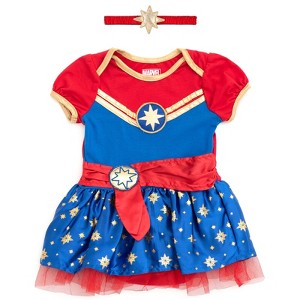 Marvel Avengers Captain Marvel Girls Cosplay Dress Newborn to Infant - 1 of 4