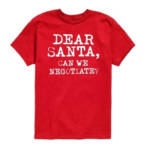 Boys' - Instant Message - Dear Santa Can We Negotiate Short Sleeve Graphic T-Shirt - 1 of 4