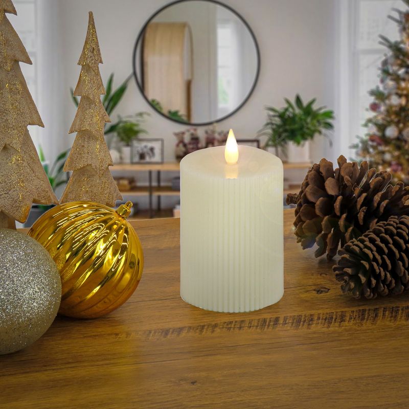 8" HGTV LED Real Motion Flameless Ivory Candle Warm White Lights - National Tree Company, 2 of 5