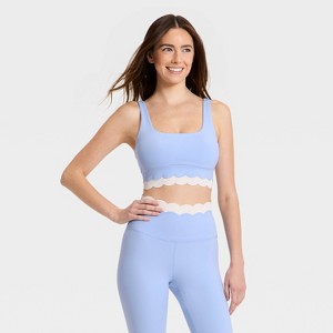 Women's Knit Scallop Sports Bra - JoyLab™ - 1 of 3