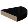vidaXL Floating Corner Shelf High Gloss Black 9.8"x9.8"x1.5" MDF - 3 of 4