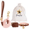 PoisePup – Luxury Pet Dog Waste Bag Holder – Soft Premium Italian Leather Poop Bag Dispenser - Bella Rose - 2 of 3