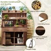 Gulches 65" Brown Garden Workstation with Planter Stands and Holders, Storage Shelf, and Cabinet - 4 of 4