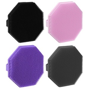 Unique Bargains Shower Silicone Body Scrubber 4 Pcs - 1 of 4