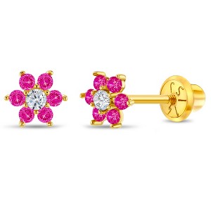 Girls' Flower Cluster Screw Back 14k Gold Earrings - In Season Jewelry - 1 of 4