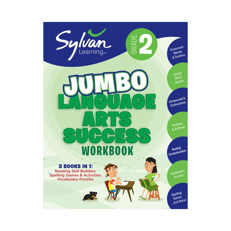 2nd Grade Jumbo Language Arts Success Workbook - (Sylvan Language Arts Jumbo Workbooks) by  Sylvan Learning (Paperback), 1 of 2