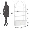 Industrial Arched Bookshelf w/ Storage Cabinet, 71.5" Metal Frame & MDF, Rustic - 3 of 4