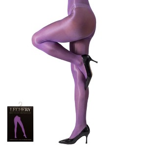 LECHERY Women's Lustrous Silky Shiny 20 Denier Sheer High-Waisted No Waistband Nylons Pantyhose Tights Stockings (1 Pair) - 1 of 4