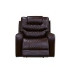 MAYEERTY Power Recliner Chair, Electric Leather Reclining Chair with USB Charging, Adjustable Backrest for Living Room, Brown - 3 of 4