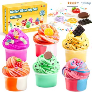 Joyfy 6 Pack Butter Slime Non-Sticky Mess-Free Stress Relief Slime Toys Party Favors For Kids Classroom Boys and Girls Birthday Gift Education Putty - 1 of 4