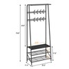 Hall Trees Entryway Bench with Storage, Multifunctional Hallway Organizer, Accent Furniture with Metal Frame - 2 of 4