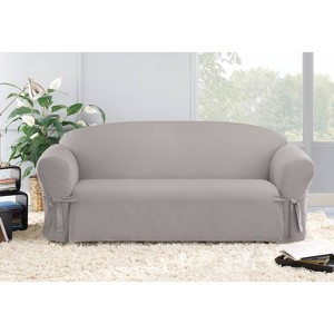 Duck Sofa Slipcover Gray - Sure Fit - 1 of 4