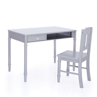 Guidecraft Dahlia Kids Desk and Chair Set: Wooden Study Table with Storage Drawer and Chair Set for Girls | Kids Bedroom Desk Set