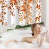 Aoibox Orange Eucalyptus Shower Curtain with Fall Watercolor Plant Leaves and Floral Design, Includes Hooks for Easy Installation - 2 of 4