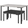 GOCAPTAIN 43" Dining Table Set for 4, Kitchen Table with 2 Upholstered Benches, Metal Frame, Space-Saving Table for Apartment, Dining Room - 4 of 4