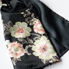 Slickblue Luxurious Black Floral Silk Scarf - Soft, Lightweight Women’s Shawl with Stunning Floral Pattern, 2 Size Options - 2 of 4