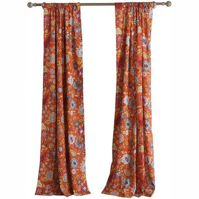 Puddle Length Multicolor Polyester Rod Pocket Window Drapes