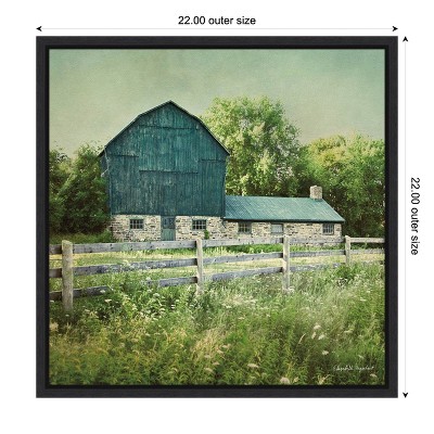 Blissful Country Barn Landscape Framed Canvas Art Print