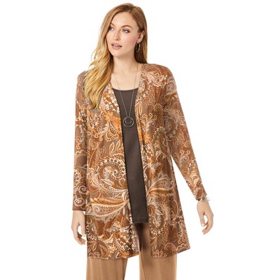 Jessica London Women's Plus Size Everyday Stretch Knit Open Front Cardigan