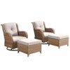 Gymojoy Outdoor Swivel Chair with Ottoman High Back Glider Chair with Soft Cushion - 3 of 4